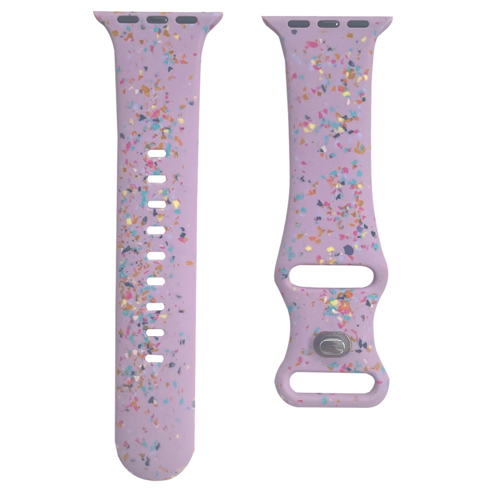 Silicone Watch Band for Apple Watch Series 9 8 7 41mm SE (2023) SE (2022) 6 5 4 SE 40mm 3 2 1 38mm 8-shaped Buckle Pattern Strap Silicone Watch Band for Apple Watch Series 9 8 7 41mm SE (2023) SE (2022) 6 5 4 SE 40mm 3 2 1 38mm 8-shaped Buckle Pattern Strap